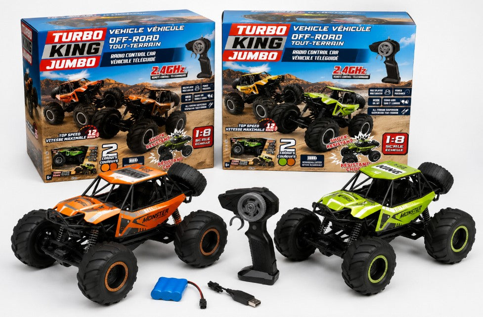 TURBO KING JUMBO – REMOTE CONTROL OFF-ROAD VEHICLE 1:8 ASST