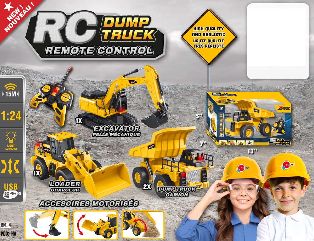 REMOTE CONTROL - RC CONSTRUCTION VEHICLE WITH LIGHTS ASST