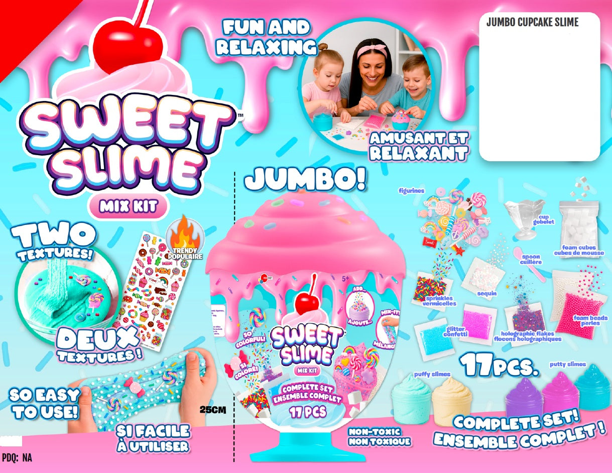 SWEET SLIME CUPCAKE GÉANT - ENSEMBLE DE CRÉATION DE SLIME