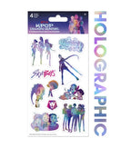 AUTOCOLLANTS HOLOGRAPHIQUES KPOP DEMON HUNTERS (LES GUERRIÈRES DE LA K-POP) - 4 FEUILLES