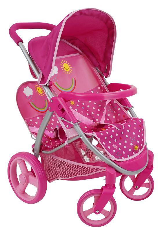 SUNSHINE DOTS - TWIN DOLL STROLLER