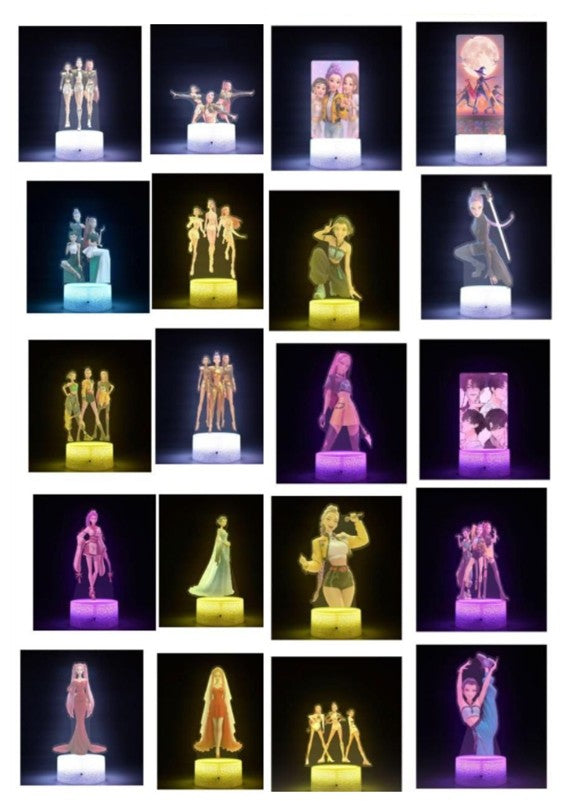LAMPE KPOP DEMON HUNTERS (LES GUERRIÈRES DE LA K-POP) (VEILLEUSE) 20 CM (8") ASST