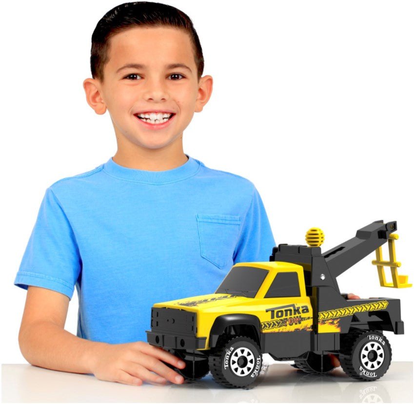 TONKA - 12.5 INCH CLASSIC STEEL TOW TRUCK TRAILER