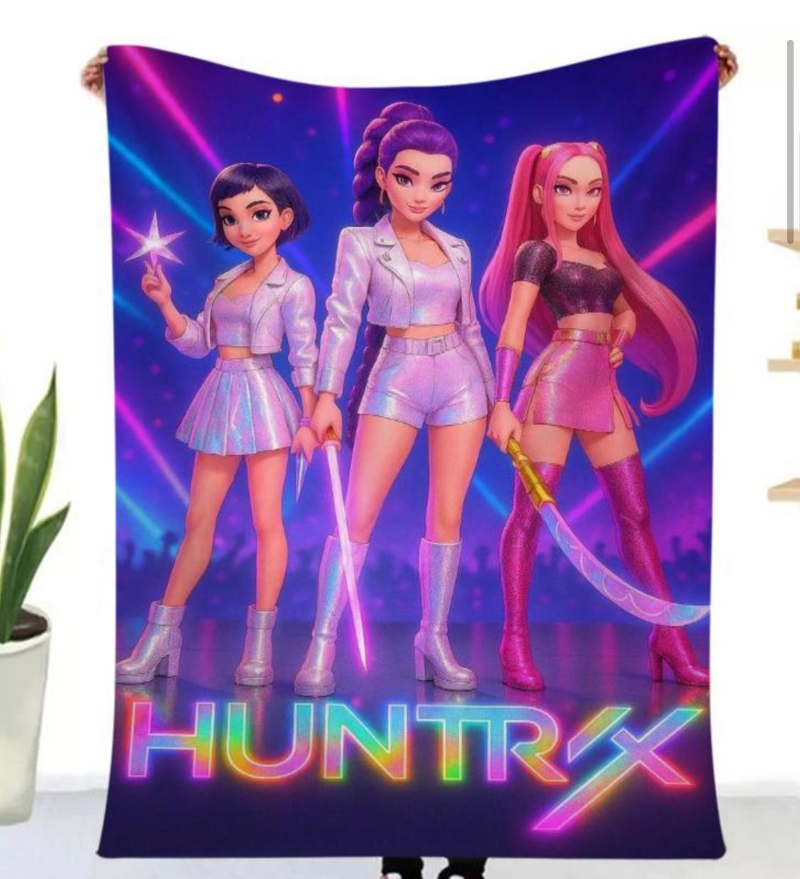 KPOP DEMON HUNTERS THROW WITH LASER (BLANKET) (K-POP WARRIORS) 4 FT X 5 FT