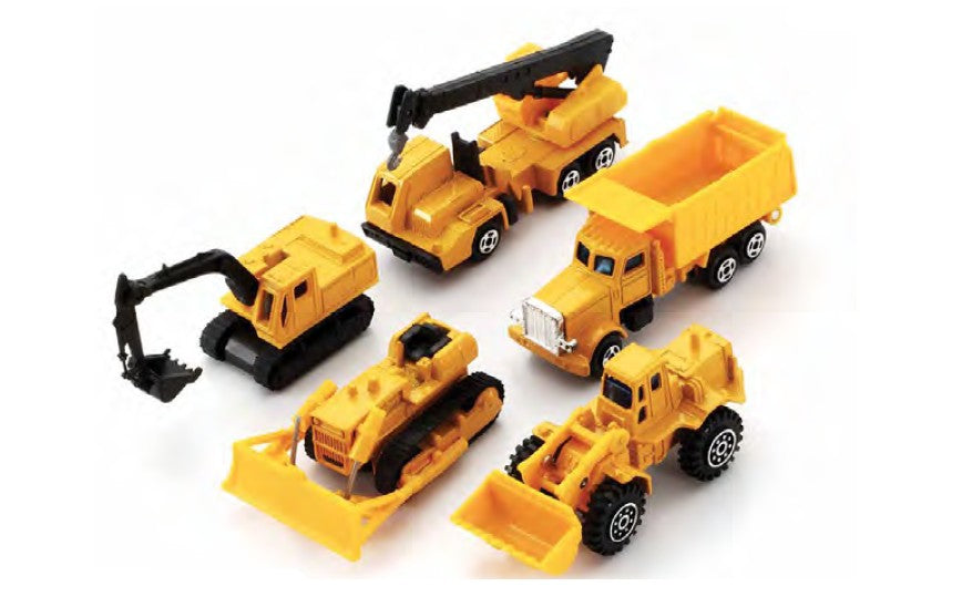 TEAM POWER - ENSEMBLE DE 5 VOITURES VÉHICULES DE CONSTRUCTION 7 CM (3")