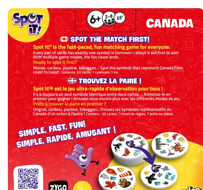 SPOT IT! GAME - CANADA - ECO BOX (BILINGUAL)