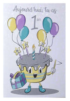 1 YEAR - BIRTHDAY CARD - TODAY YOU ARE 1 YEAR OLD - ROSEDALE