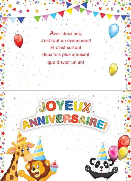 2 ANS - POUR TES 2 ANS, BONNE FÊTE! - DE ROSEDALE