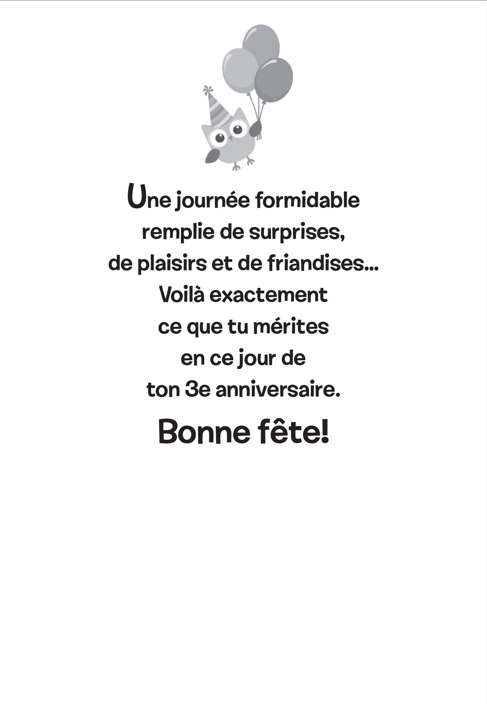 3 ANS - POUR TES 3 ANS! - DE MILLBROOK