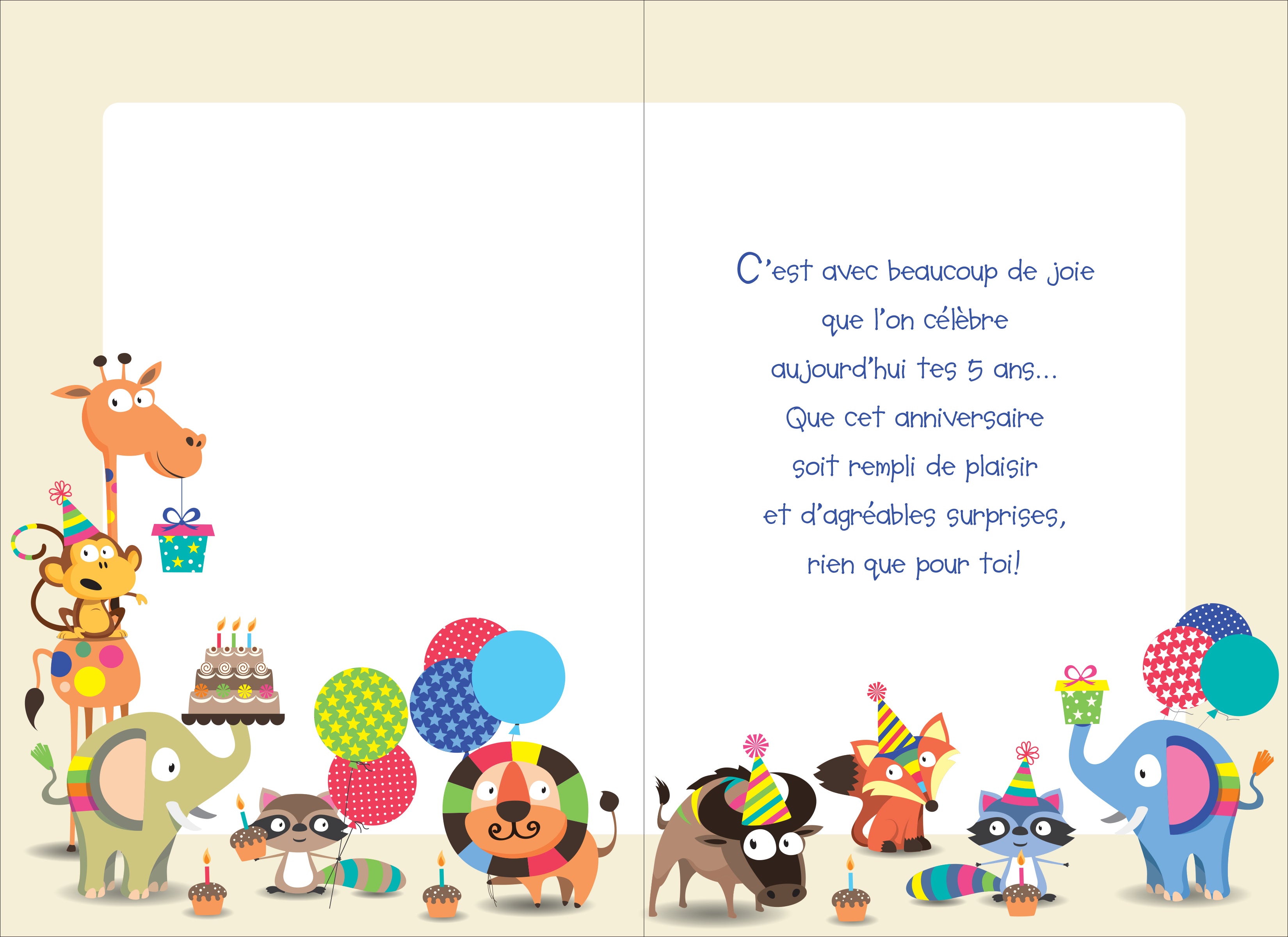 5 ANS - POUR TES 5 ANS, BONNE FÊTE À TOI! - DE ROSEDALE