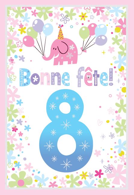 8 YEARS - BIRTHDAY CARD - FROM ROSEDALE