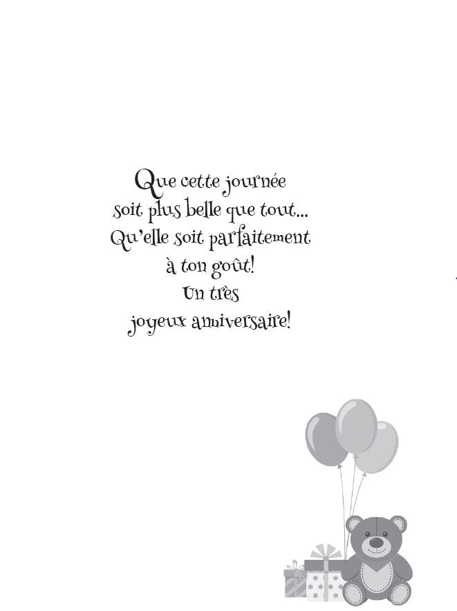 CARTE D'ANNIVERSAIRE OURSON - DE MILLBROOK