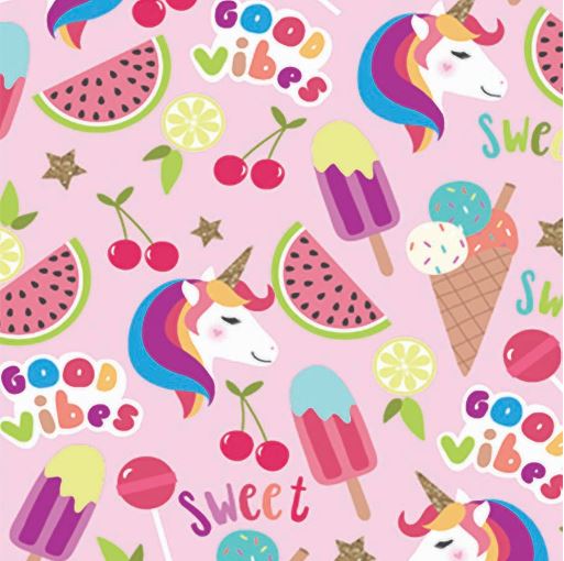 WRAPPING PAPER - GOURMET UNICORN GOOD VIBES