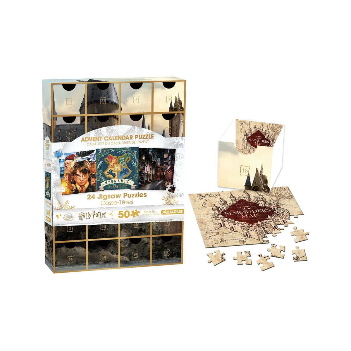 AQUARIUS HARRY POTTER 24 X 50 PIECE JIGSAW PUZZLE ADVENT CALENDAR #ADV001