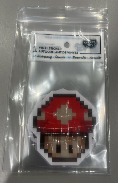 AUTOCOLLANT - CHAMPIGNON PIXELISÉ