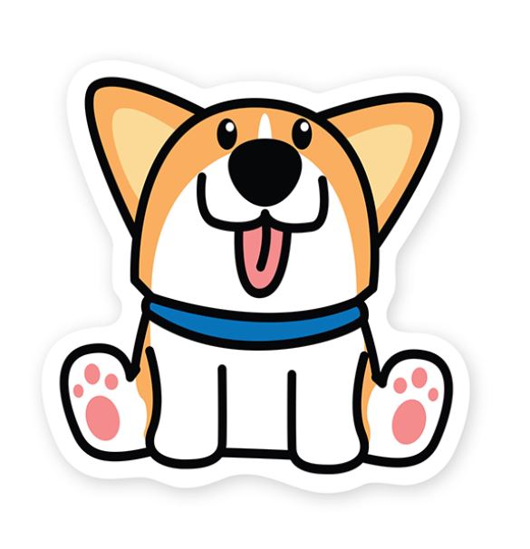 AUTOCOLLANT - CUTE CORGI (CHIEN)