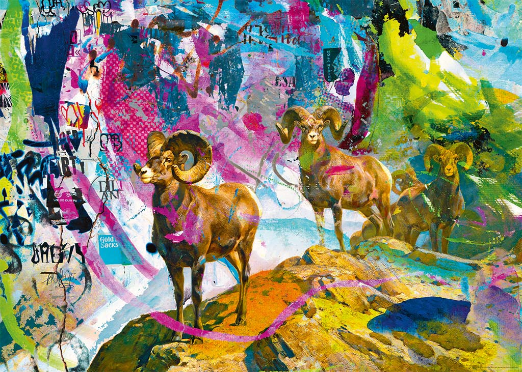 HEYE JIGSAW PUZZLE 1000 PIECES - REBRUSH! BIG HORNS #78-30040