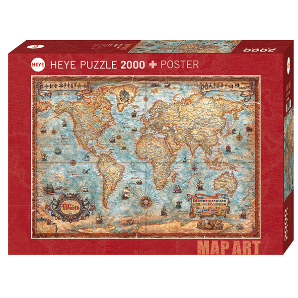 HEYE CASSE-TÊTE 2000 PIÈCES - LA CARTE DU MONDE ANTIQUE #78-29845