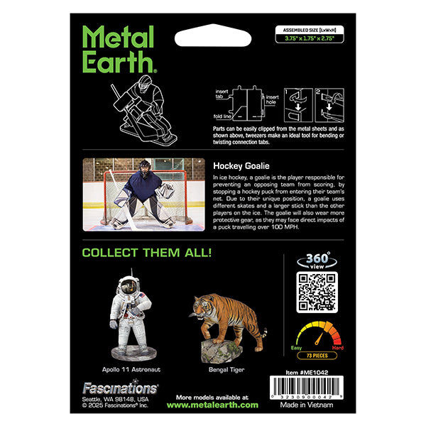 METAL EARTH - HOCKEY GOALIE 3 SHEETS