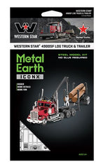 METAL EARTH ICONX - WESTERN STAR 4900SF LOG TRUCK AND TRAILER 3 SHEETS
