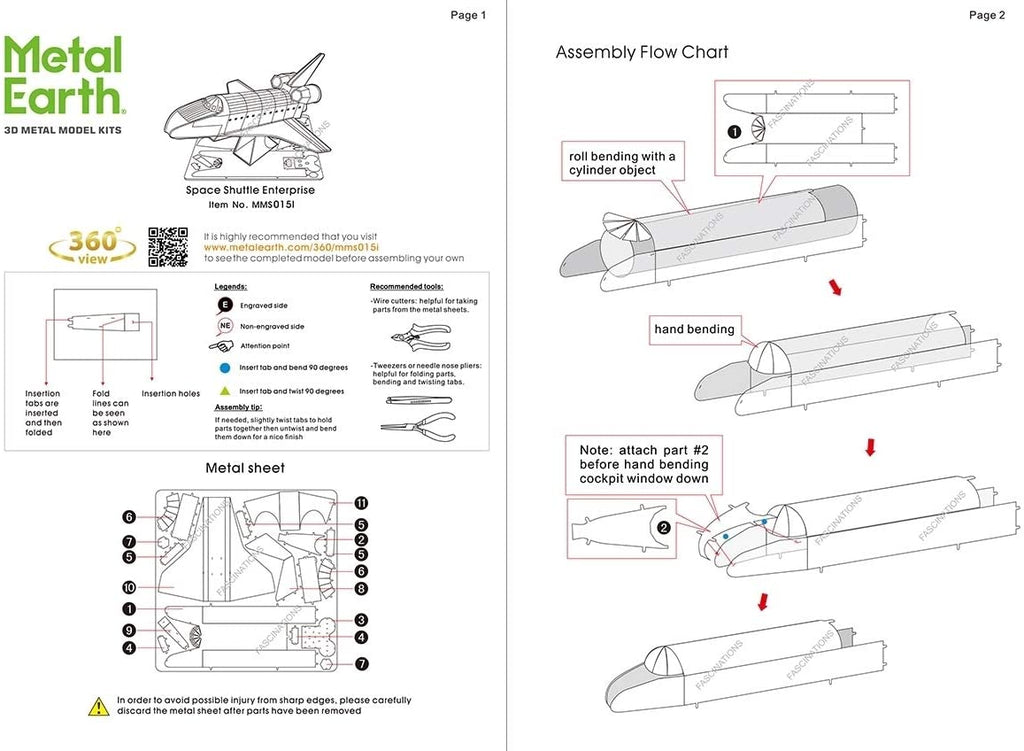 METAL EARTH - DISCOVERY SPACE SHUTTLE 1 SHEET