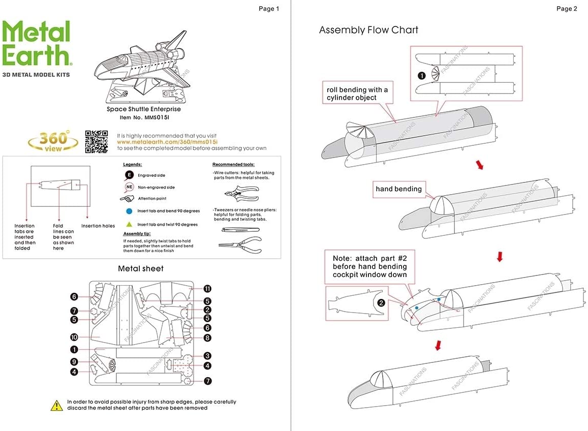 METAL EARTH - DISCOVERY SPACE SHUTTLE 1 SHEET