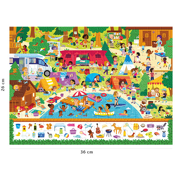 NATHAN JIGSAW PUZZLE 100 PIECES - SEARCH AND FIND - AT THE CAMPSITE #76-86212