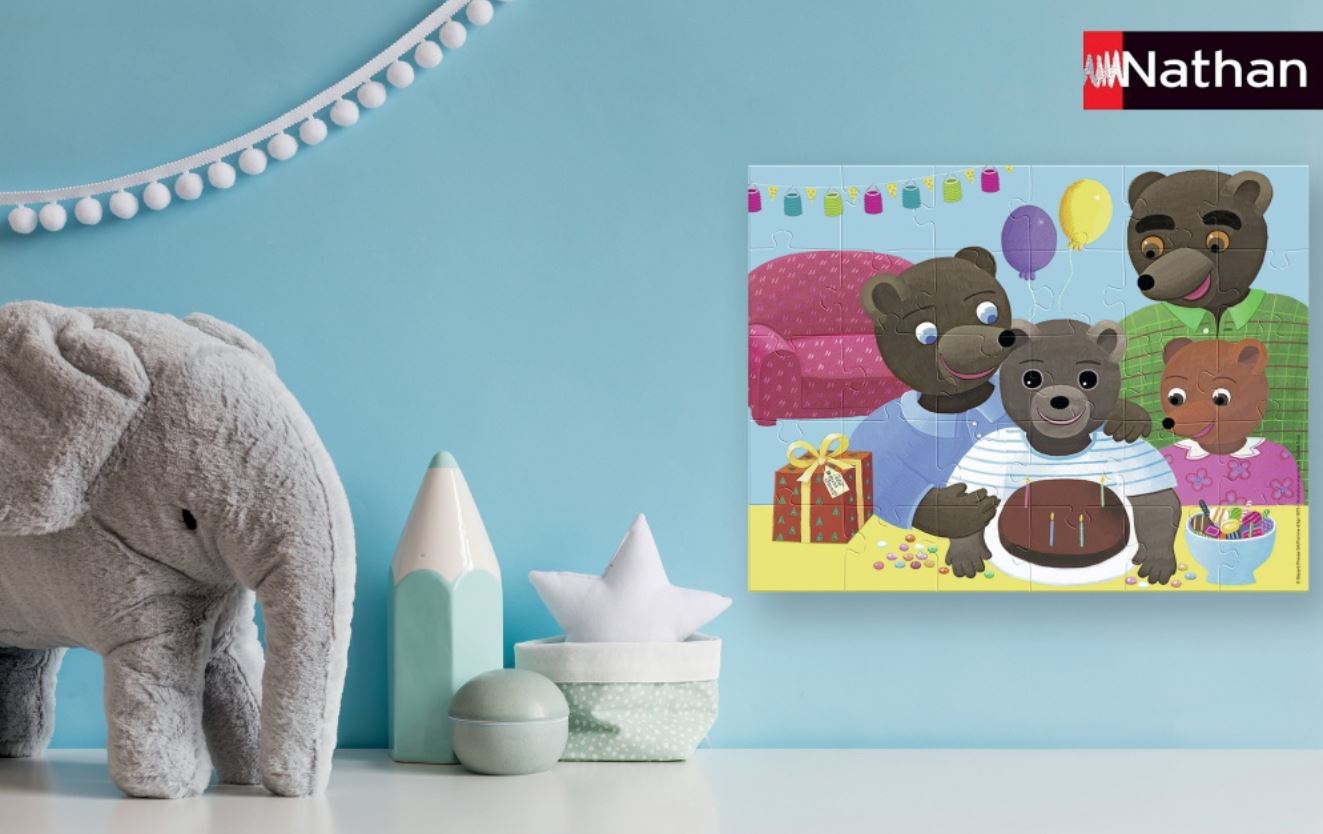 NATHAN CASSE-TÊTE 30 PIÈCES - L'ANNIVERSAIRE DE PETIT OURS BRUN #76-86380