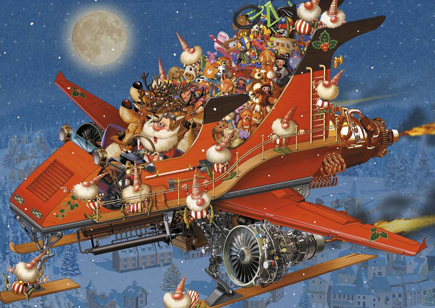 PIATNIK CASSE-TÊTE 1000 PIÈCES - AVION DE NOËL #80-05565