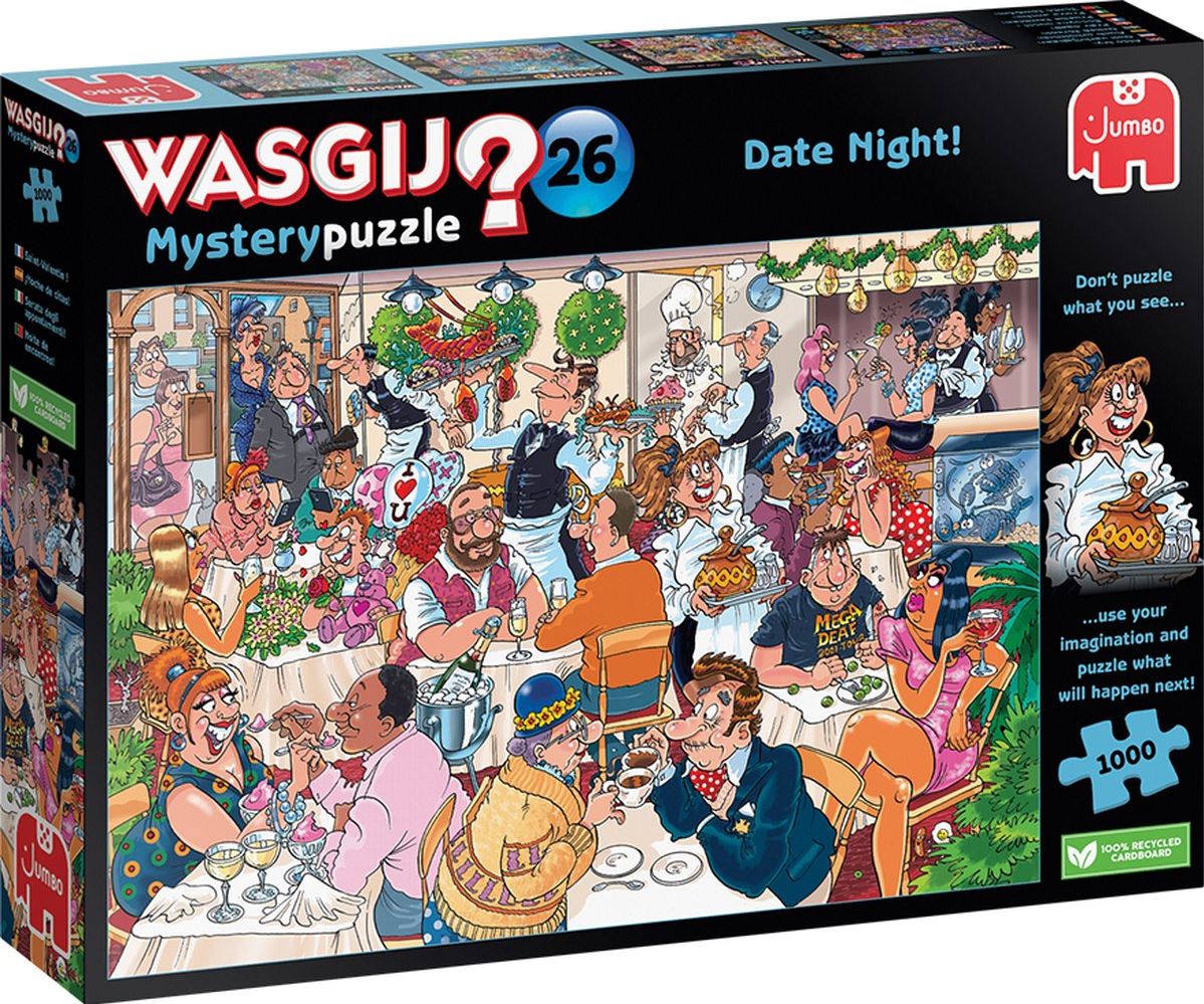 WASGIJ MYSTERY NO 26 BLEU CASSE-TÊTE 1000 PIÈCES - DATE NIGHT (SAINT-VALENTIN) #70-00592
