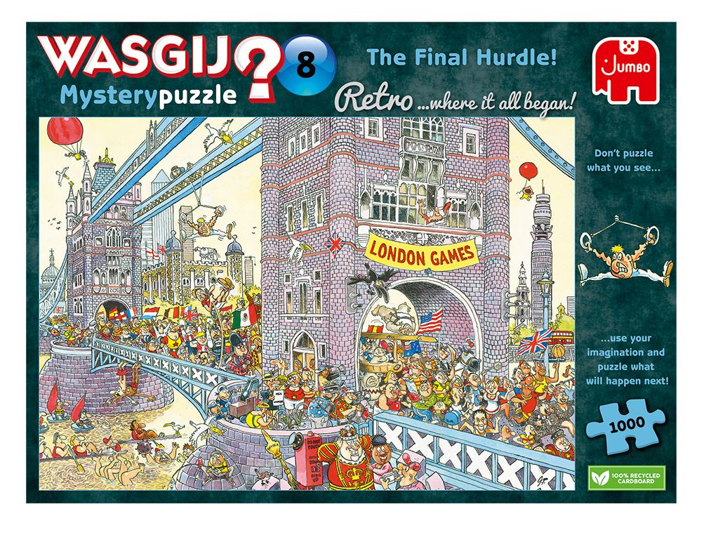 WASGIJ MYSTERY NO 8 BLEU CASSE-TÊTE 1000 PIÈCES - THE FINAL HURDLE (DERNIER OBSTACLE) #70-00581