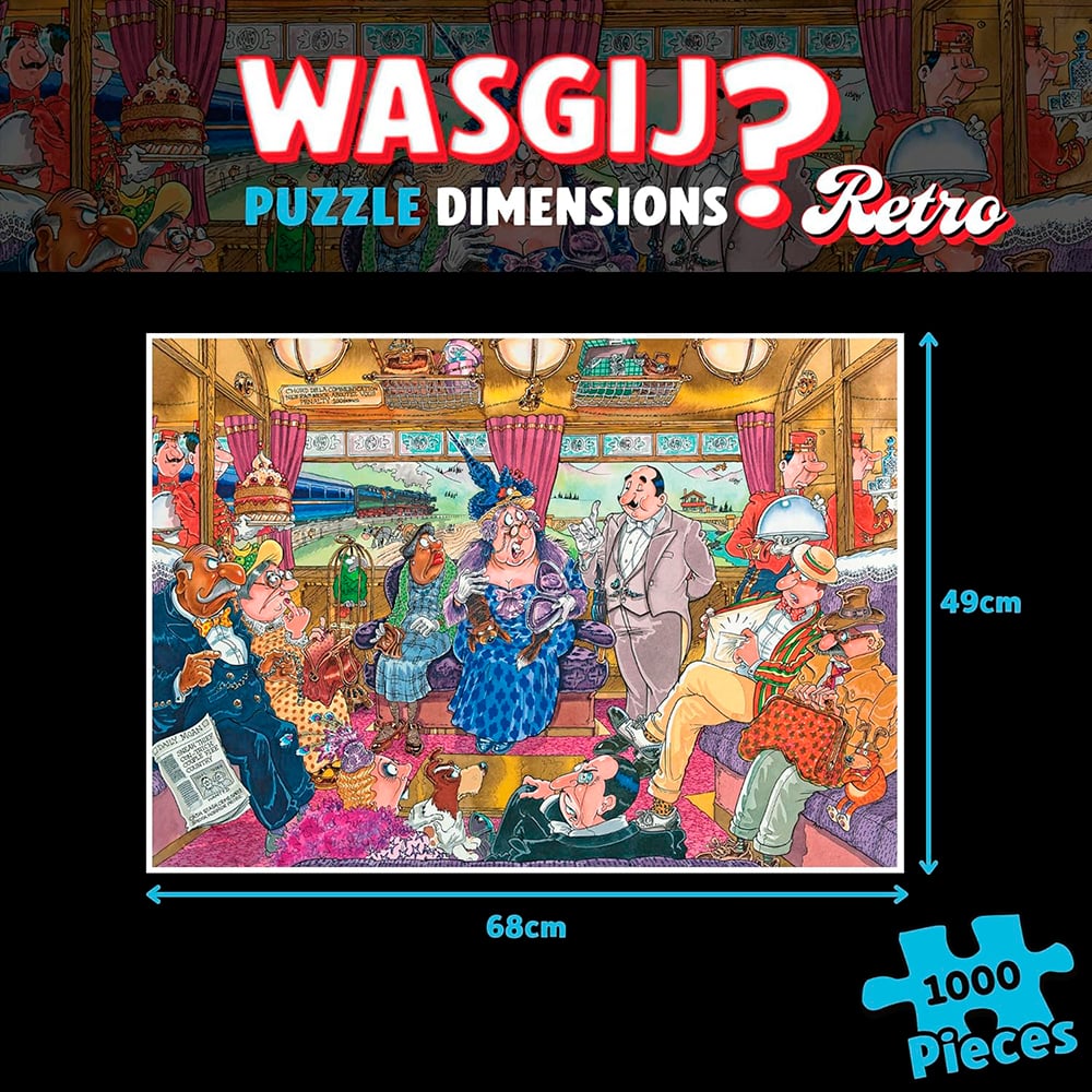 WASGIJ MYSTERY RETRO NO 9 BLEU CASSE-TÊTE 1000 PIÈCES - LE SUPER CAMBRIOLAGE DU TRAIN ! #70-00504
