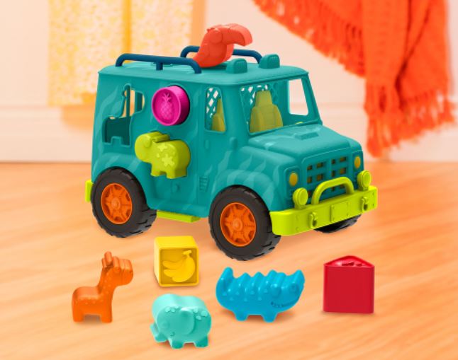 BATTAT TOYS - HAPPY CRUISERS CAMION À FORMES " LE SAUVETAGE DES ANIMAUX"