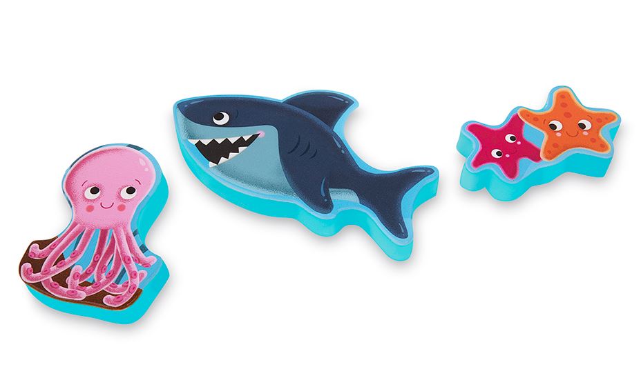 BATTAT WOODY - 8-PIECE WOODEN PUZZLE - CHUNKY "PEEK & EXPLORE" UNDER THE SEA #BX2215