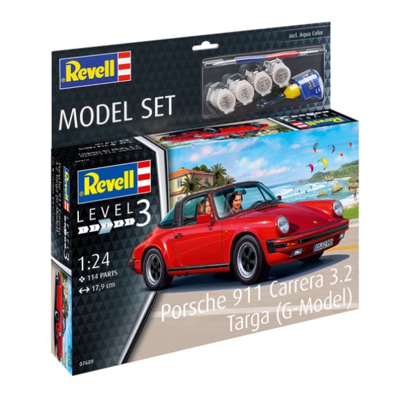 MODÈLE À COLLER - VOITURE PORSCHE 911 CARRERA 3.2 TARGA (G-MODEL) NIVEAU 3