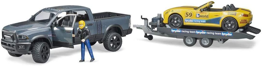 BRUDER - DODGE RAM 2500 AVEC VOITURE DE COURSE #02504