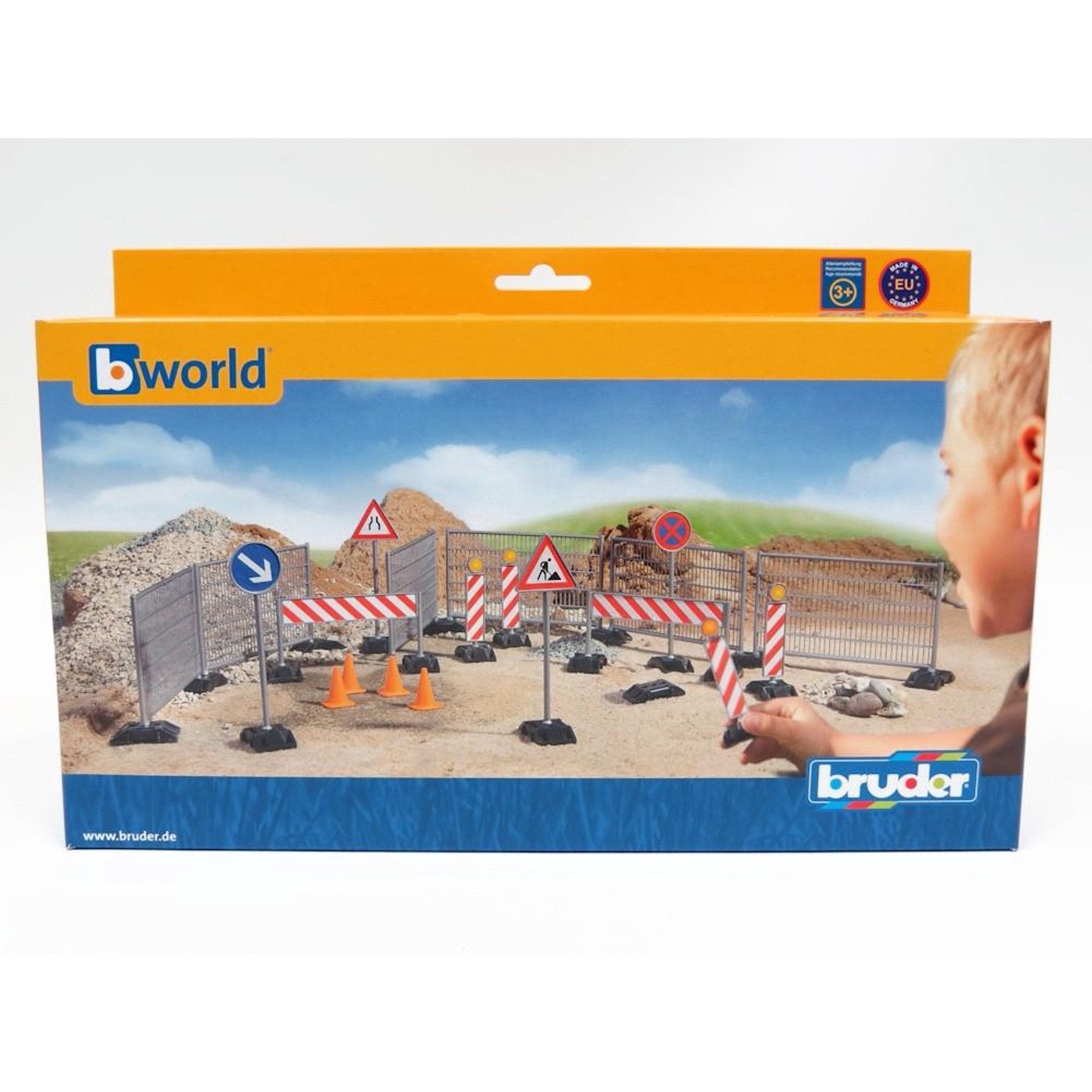 BRUDER - SIGNAGE SET: FENCES, SIGNS AND PYLONS #62007