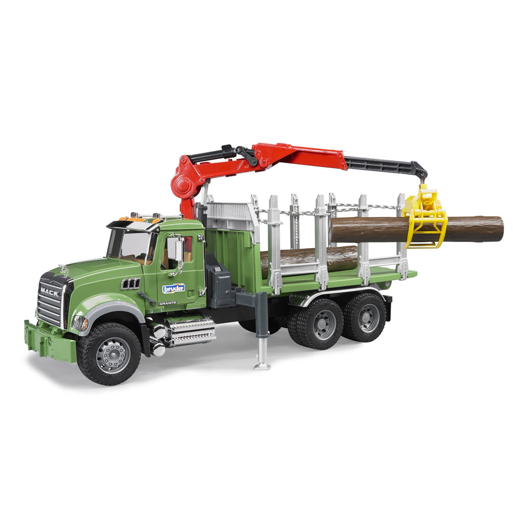 BRUDER - MACK GRANITE TIMBER TRUCK WITH 3 LOGS #02824