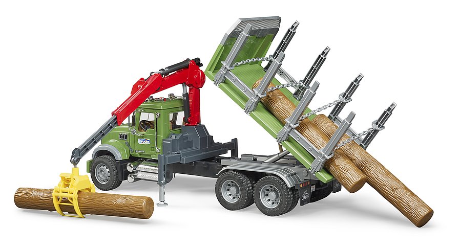 BRUDER - MACK GRANITE TIMBER TRUCK WITH 3 LOGS #02824