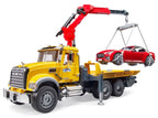 BRUDER - DÉPANNEUSE EN GRANIT PRO SERIES MACK AVEC VÉHICULE ROADSTER À L'ÉCHELLE 1:16 #02829