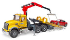 BRUDER - DÉPANNEUSE EN GRANIT PRO SERIES MACK AVEC VÉHICULE ROADSTER À L'ÉCHELLE 1:16 #02829