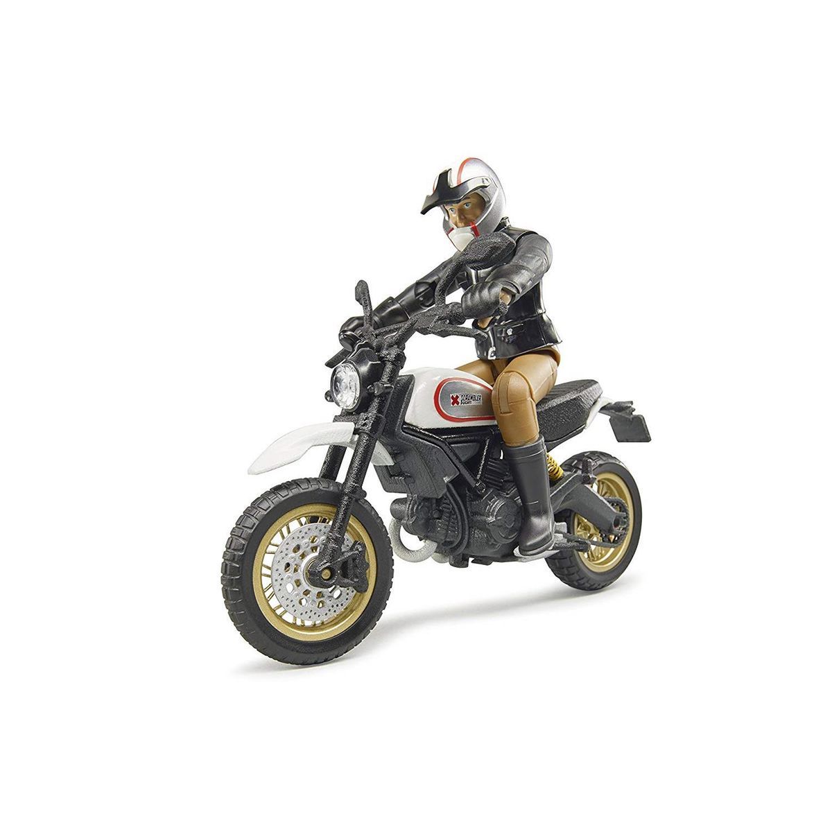 BRUDER - DUCATI SCRAMBLER MOTORCYCLE WITH DRIVER