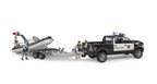 BRUDER - RAM 2500 POLICE PICK-UP WITH L + S MODULE, TRAILER, BOAT, POLICEWOMAN AND DIVER #02507