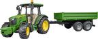 BRUDER - TRACTEUR AVEC REMORQUE 5115M - JOHN DEERE #09816