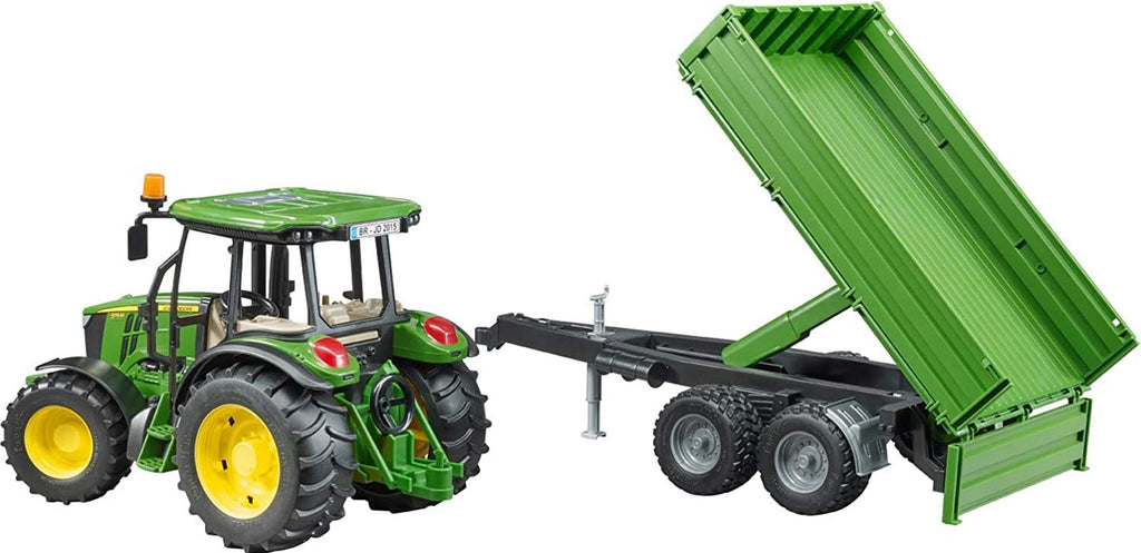 BRUDER - TRACTEUR AVEC REMORQUE 5115M - JOHN DEERE #09816