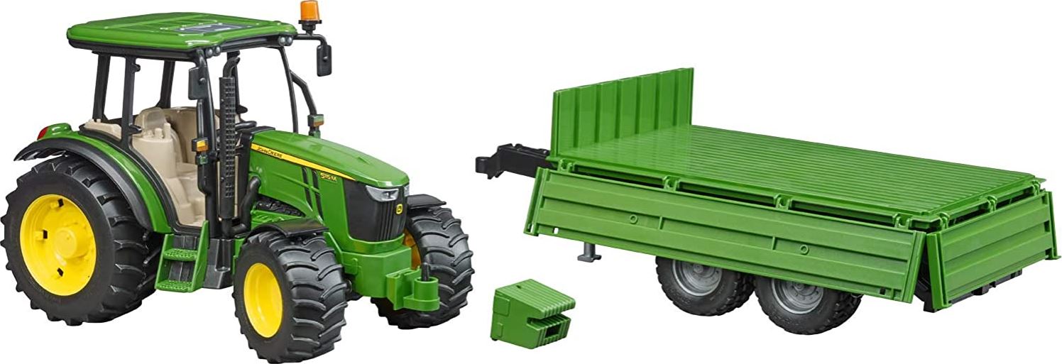 BRUDER - TRACTEUR AVEC REMORQUE 5115M - JOHN DEERE #09816