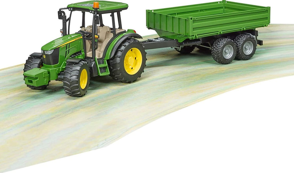 BRUDER - TRACTEUR AVEC REMORQUE 5115M - JOHN DEERE #09816