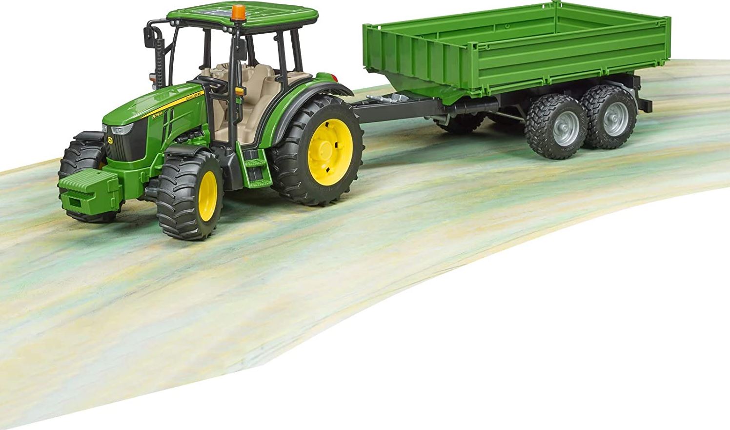 BRUDER - TRACTEUR AVEC REMORQUE 5115M - JOHN DEERE #09816