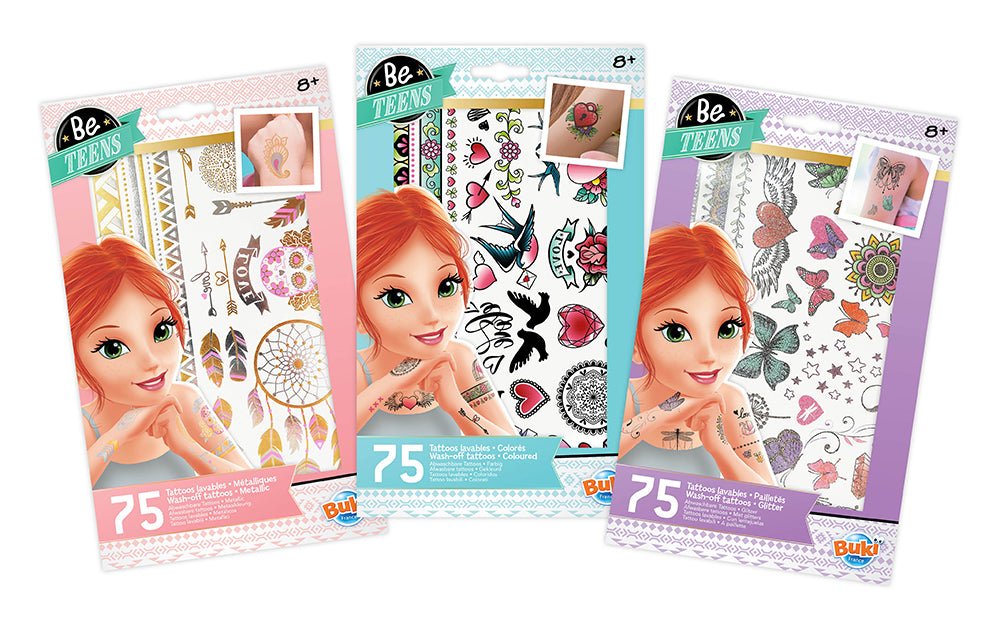 ASSORTED WASHABLE TATTOOS 75 PC