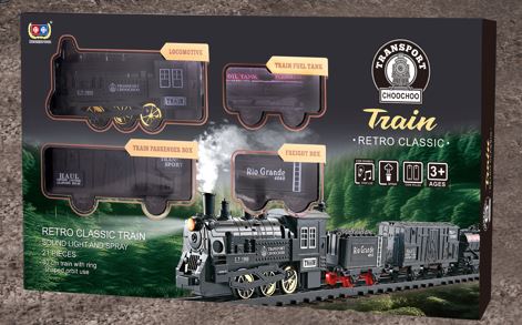 TRAIN RÉTRO CLASSIQUE ÉLECTRIQUE AVEC FUMÉE, LUMIÈRE ET SON - TRANSPORT CHOOCHOO